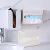 厨房免打孔抽纸盒，墙上壁挂式纸巾架创意简约塑料，卫生间厕所纸巾盒