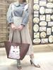 日本白色波斯猫PU大挎包可爱猫咪单肩包手提包百搭托特包卡通女包