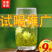 试喝2024新茶浓香型茉莉花茶特级绿茶叶飘雪横县花茶罐装