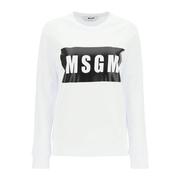 msgmlogoboxsweatshirt吸湿排汗宽松透气时尚纯白女士针织衫