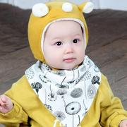 韩版宝宝口水巾纯棉婴儿三角巾，大号儿童围嘴，方巾围兜双层双面加厚