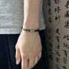 Yangui「天珠藏符」原创黑曜石纯银小众设计复古手链情侣七夕送礼