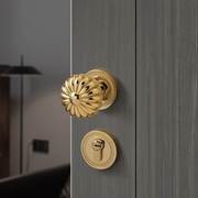 法式金色门锁卧室房间静音木门锁室内磁吸分体锁美欧式南瓜球形锁