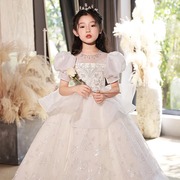 中大童主持人公主裙2023学生微胖仙气花童婚礼钢琴走秀演出服