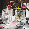 法式创意玻璃花瓶透明轻奢摆件欧式水养插花鲜花瓶，餐桌客厅装饰品