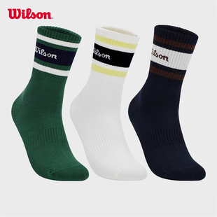 Wilson威尔胜男女同款中性网球运动撞色高腰袜套装