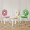 法式奶油风甜甜圈餐椅白色，现代简约卧室美甲，椅子家用化妆椅羊羔绒