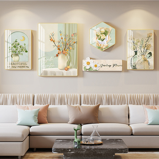 现代花卉客厅沙发背景墙面装饰画餐厅卧室轻奢挂画北欧奶油风壁画