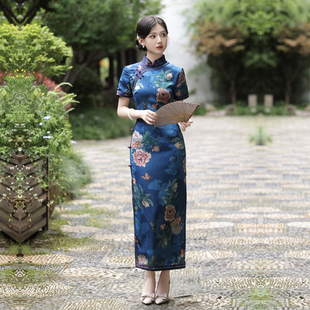老上海旗袍高端走秀演出服中年女妈妈名媛宴会气质年轻夏装中国风