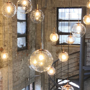 北欧现代简约单头大气泡泡球透明球吊灯玻璃圆球个性创意楼梯餐厅