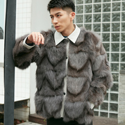 反季2022冬季狐狸毛皮草(毛皮草)外套，男短款皮毛一体真皮皮衣休闲潮流