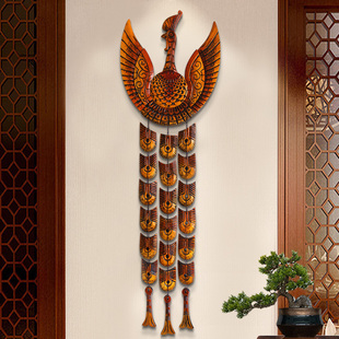 东阳木雕挂件木质雕刻中式镇宅壁挂玄关客厅，实木墙面装饰品工艺品