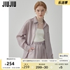 JIUJIU防晒套装女2024夏季设计感紫色衬衫外套休闲短裤两件套