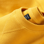 340g重磅毛圈布纯棉(布纯棉)姜黄色(姜黄色)圆领卫衣，纯色情侣款打底衫厚实长袖上衣