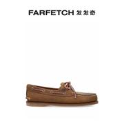 timberland添柏岚男士系带，皮质帆船鞋farfetch发发奇