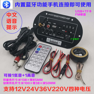 大功率功放板内置蓝牙低音炮音响音箱主板220V12V36V家庭车载适用