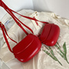红色包包女2023夏复古(夏复古)马鞍包小众(包小众，)设计简约手机包单肩斜跨小包
