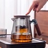 飘逸杯泡茶壶2024胡桃木，把手玻璃内胆，一键过滤茶水分离冲茶壶
