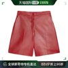 99新未使用香港直邮MAX MARA 女士红色皮革短裤 LACUNA002