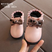 婴儿鞋童鞋一岁半女宝宝秋冬鞋子0-1-2岁棉鞋2-3岁公主软底学
