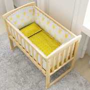高档多功能婴儿床实木免漆儿童床带护栏，宝宝床小摇床可变书桌
