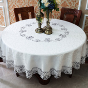 大圆桌桌布布艺家用圆形酒店北欧欧式风网红圆桌布座布台布餐桌布