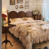 法式复古床实木床现代简约主卧室1.8m美式双人大床中古床婚床家具