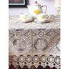 欧式蕾丝田园桌布纯色玻璃纱，透明台布床头柜圆桌盖布茶几布可定制