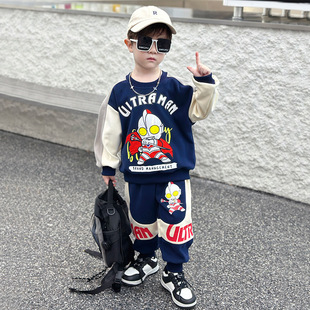 奥特曼的衣服男童春秋款套装小男孩赛罗演出服蜘蛛侠儿童战衣服装