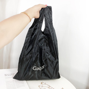 简单且时尚~Gobor外贸出口轻巧便携尼龙布手提袋黑色购物袋环保袋