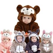 冬季爬服0-3岁婴幼儿宝宝连身衣外出加厚棉衣冬动物造型系列