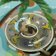 乌龟戏水小小乌龟泳圈洗澡龟装饰宠物玩水!游泳圈用鱼缸迷你玩具