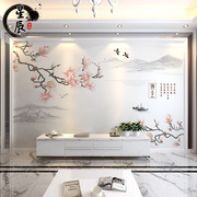 3d新中式花鸟客厅大气电视背景墙壁纸5d立体影视墙布卧室装饰壁画