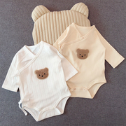 婴儿包屁衣春秋睡衣内穿打底衣服新生，宝宝卡通熊和尚(熊，和尚)连体三角哈衣