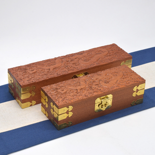 红木盒子花梨木首饰盒画盒长方形，木箱实木箱子，收纳箱雕龙款