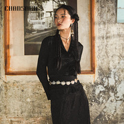 原创设计师品牌，chansarr香莎黑色提花西装826159072