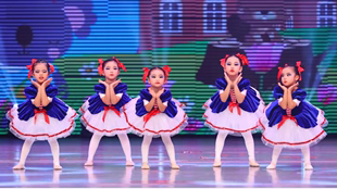 元旦儿童蓬蓬裙演出服宝蓝色，幼儿园舞蹈纱裙，公主裙表演服女童