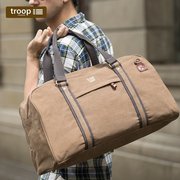 troop男士大容量帆布旅行袋，休闲军旅行包，英伦斜跨复古手提包