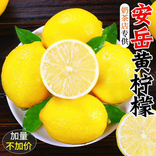 四川安岳黄柠檬(黄柠檬，)新鲜皮薄一级无籽香水，鲜甜现摘青柠檬水果5斤