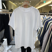 东大门韩国男装直播款式纯色，圆领棉质宽松打底短袖t恤200310