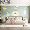 环保无缝墙布现代简约壁纸卧室儿童房男女孩房间定制壁布小熊壁画