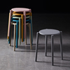 北欧塑料凳子加厚家用客厅成人餐桌熟胶高凳简约时尚创意圆凳椅子