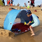 儿童沙滩帐篷玩水挖沙海边遮阳防晒秒开折叠便携式简易速开游戏屋