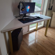 书桌实木双人电脑桌拐角转角B尺约办l型飘窗形公桌子简寸