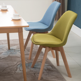 伊姆斯椅子北欧现代简约休闲时尚实木家用靠背餐椅咖啡厅办公洽谈