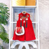 女童旗袍背心裙儿童中国风，冬款汉服宝宝，水貂绒唐装红色拜年服