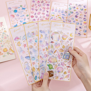韩国ins魔法星球水晶滴胶贴纸透明立体手账日记装饰贴学生DIY贴画