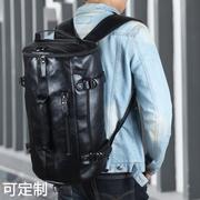 男士双肩背包pu皮包，韩版时尚旅行背包男包单肩手提学生包