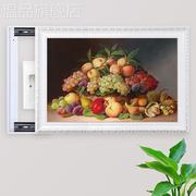 欧式电表箱装饰画电盒配电箱遮挡推拉防水无框画简约餐厅水果