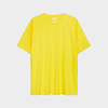 亮黄色230g重磅纯棉圆领短袖t恤男女全棉宽松打底大码定制